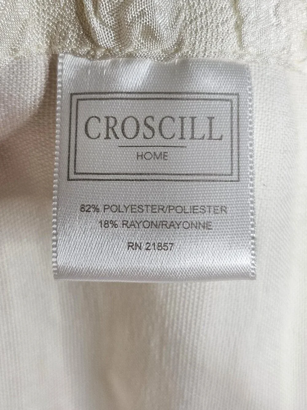Croscill | Set of 5 Ivory Valances | Textured Scalloped | Rod Pocket